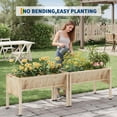 thumbnail image 4 of Huerto Urbano De Madera De Abeto, Cama De Cultivo Elevada, Jardinera Con Ruedas y Frenos, Macetero Exterior Para Verduras Con Forro y Ganchos De Almacenamiento, 4 of 9