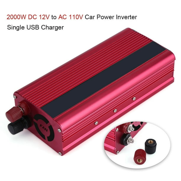 Inversor de Corriente, 2000W DC 12V A AC 110V Convertidor Inversor de Corriente para Automóvil Adaptador de Cargador USB para Automóvil
