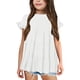 thumbnail image 2 of Gibobby Blusas Para Mujeres Camisetas para niñas pequeñas con volantes de manga corta con cuello redondo, blusa suelta de verano de Color sólido, camisetas informales para niñas（Blanco， 3-4 Años), 2 of 4