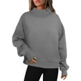 thumbnail image 3 of jsaierl Womens Sweatshirt Crewneck Solid Graphic Top Long Sleeve Cute Shirt Lightweight Funny Pullover Sweatshirt, 3 of 10
