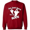 thumbnail image 2 of OXI Crewneck Sweatshirt - I'm Just Here For The Boos, Basic Casual Sweatshirts for Men's and Women Fleece Sweatshirt Long Sleeve - Antiquee Cherry X-Large, 2 of 2
