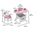 thumbnail image 4 of Badger Basket Tea Time Toy Juego de mesa y silla para muñecas de metal con accesorios para muñecas de 18 pulgadas - Plata/Rosa/Multi, 4 of 5