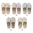 thumbnail image 4 of Women Men Anti-slip Linen Floral Slippers Home Indoor Summer Open Toe Flat Shoes Slippers Sandals, 4 of 6