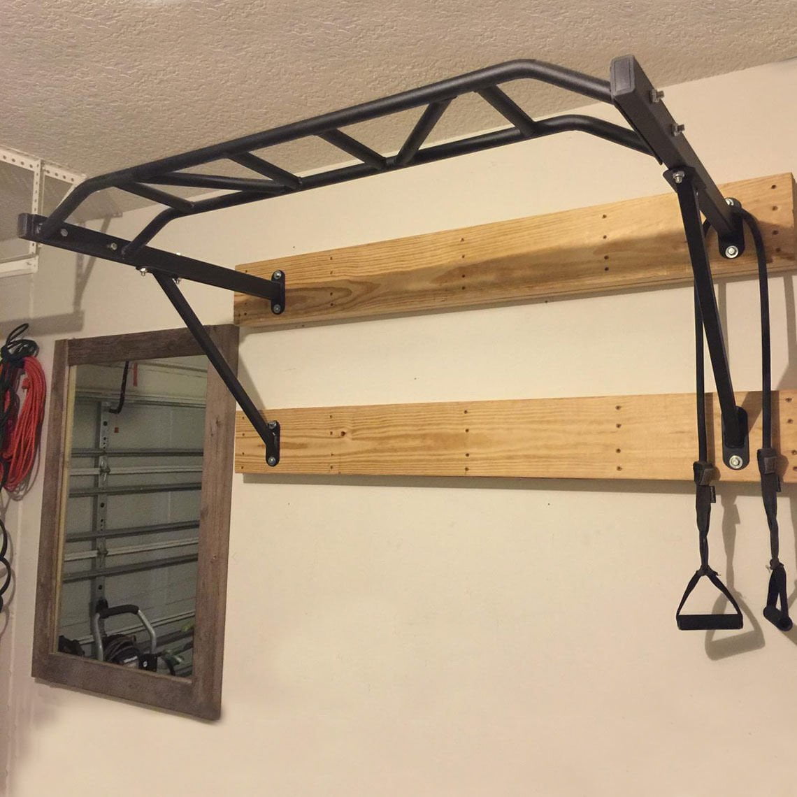 Titan Fitness HD Multi-Grip Wall Mounted Pull-Up Bar, 48" Wide Grip, Rated 600 LB, Strength Accessory