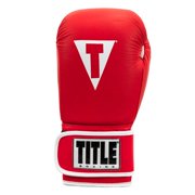 TITLE Boxing Pro Style Leather Training Boxing Gloves 3.0, 16 oz, Red/White