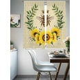 thumbnail image 3 of Bees Sheer Curtains 72 Inch Length 2 Panels Set, Sunflowers Summer Watercolor Floral Leaf Palnt Honey Voile Window Treatment Curtains Sheers Drapes for Bedroom/Living Room/Kitchen 52"x72"x2, 3 of 7