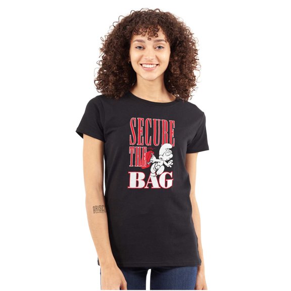 Funny Hustle Smurf Secure The Bag Women's T Shirt Ladies Tee Brisco Brands S