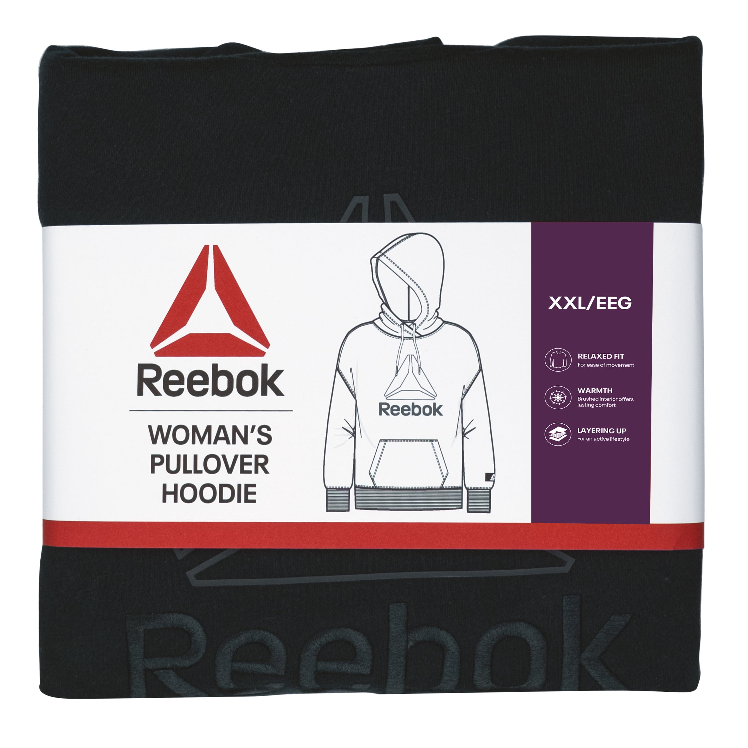 Reebok Women's and Women's Plus Large Logo Hoodie with Pocket, Sizes XS-4X