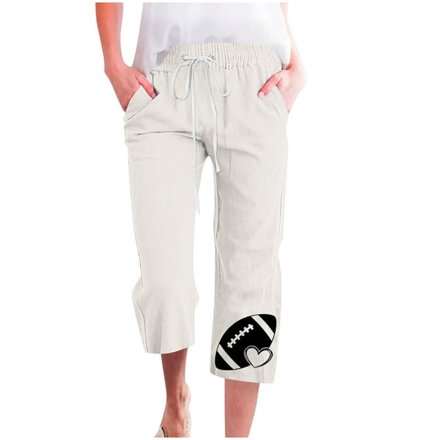 Pantalones de Mujer Casual Cintura Elástica con Impresión de Pascua, Sueltos Pantalones de Pierna Ancha Recta para Toda la Temporada