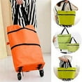 thumbnail image 4 of Heavy Duty Stair Climber Cart with Foldable Chair Adjustable Elastic Rope Bigger Waterproof Shopping Bag  Colorful Ripples, 4 of 8