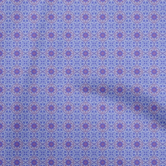 oneOone Cotton Poplin Medium Purple Fabric Arabic Moroccan Quilting Supplies Print Sewing Fabric By The Yard 42 Inch Wide