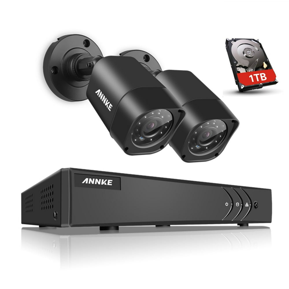 Annke 4Channel 1080P Lite Video Security System DVR and 2 Weatherproof