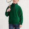 thumbnail image 5 of Cethrio Boys Sweatshirts with Zipper, Fashion Loose Fit Stand-up Collar Casual Long Sleeve Tops Green Size 14, 5 of 8