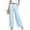 1277#Light Blue, variant on Women's Summer Casual Cotton Linen Palazzo Pants High Waist Wide Leg Loose Fit Pants Navy 2XL