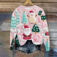 thumbnail image 3 of Uootdi Gift Plus Size Christmas Womens Long Sleeve Sweatshirt Funny Xmas Tree Santa Reindeer Snowman 3D Print Graphic Sweatshirts Crewneck Xmas Holiday Tops, 3 of 6