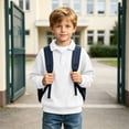thumbnail image 7 of Besolor Kids Boys Clothes Fall Sweatshirts Long Sleeve Lapel Collar Buttons Sweatshirt Casual Loose Knit Workout Pullover Tops(13-14 Years,White), 7 of 7
