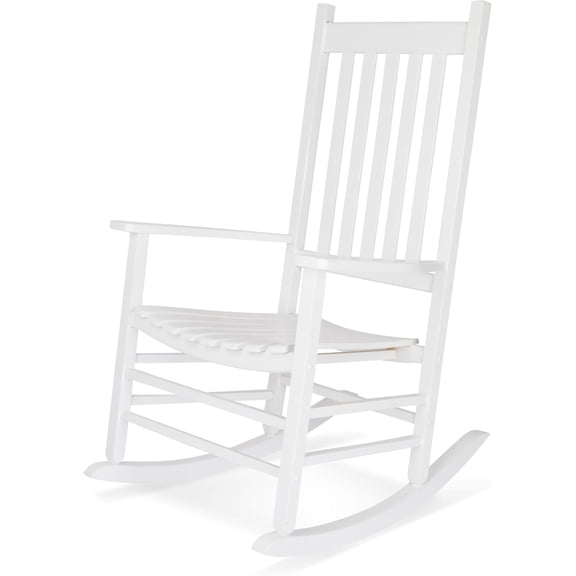 White Solid Wood Porch Rocker Chair 250LBS Classic Outdoor Indoor Rocking Chair for Patio Garden Balcony