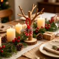 thumbnail image 4 of Miwamany Christmas Wreath Ornament Set of 2, Hanging Xmas Tree Decor with Bow and Berry Accents, 5.5 Inch Mini Wreath for Tree Wall, Christmas Decorations Indoor, 4 of 6