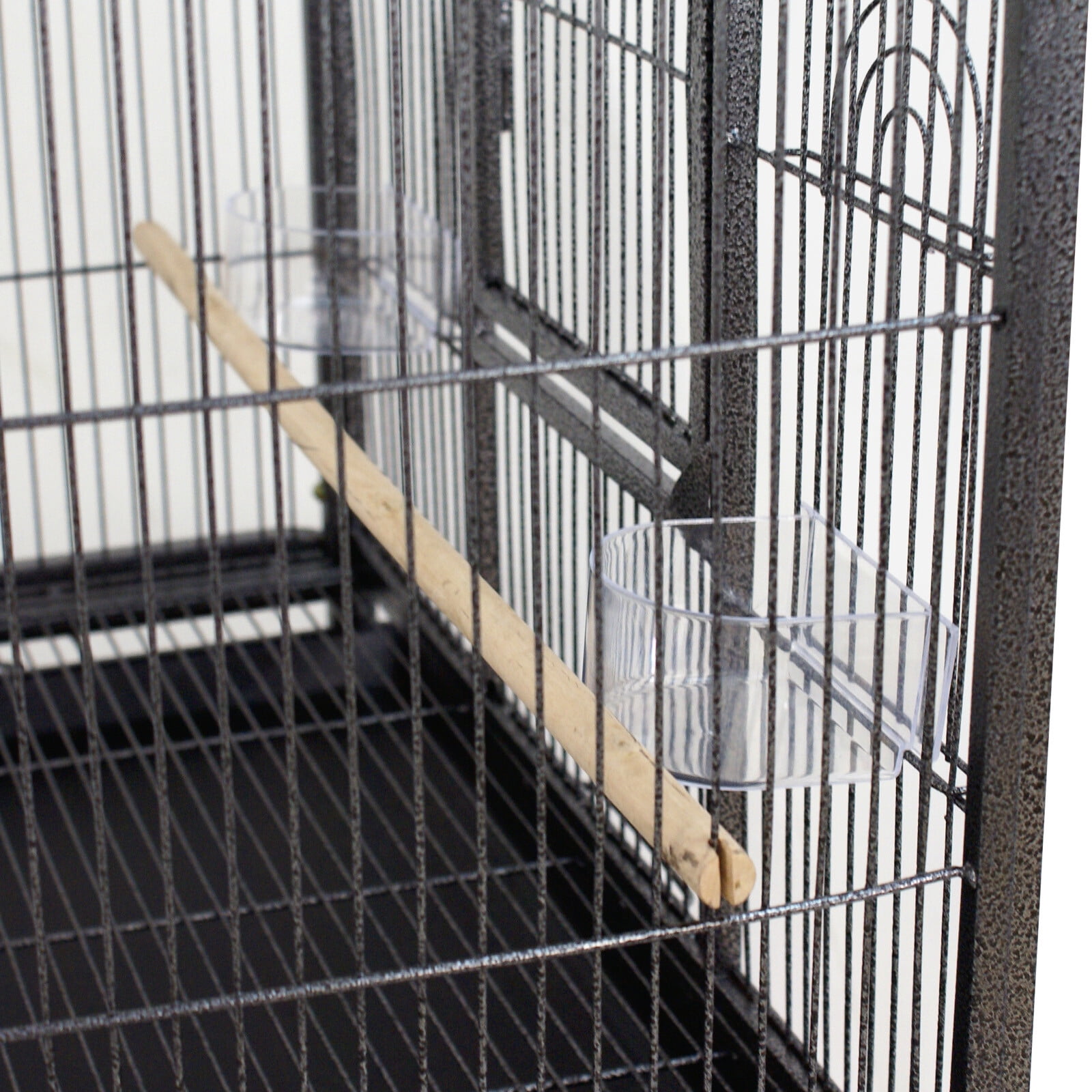 HomGarden 53.3 in Large Wrought Iron Bird Cage W/Perches for Cockatiels Parrot Parakeet Black