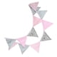 thumbnail image 3 of Banderines de cumpleaños para fiestas infantiles, banderines de algodón, decoración de pared para niños, color rosa, plateado, floral Jumpingount HA6324-06B, 3 of 6