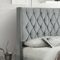 thumbnail image 3 of Better Home Products Alexa Velvet Upholstered Queen Platform Bed in Gray, 3 of 5