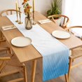 thumbnail image 3 of Blue Ombre Table Runner - 90 Inch Long, Kitchen Dining Table Runner Dresser Scarves, Modern Geometric Abstract Rhombus Striped Farmhouse Decor for Coffee Tables Wedding Party Banquet, 3 of 8