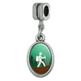 thumbnail image 1 of Hiker Hiking Symbol Mountain Nature Italian European Style Bracelet Oval Charm Bead, 1 of 4