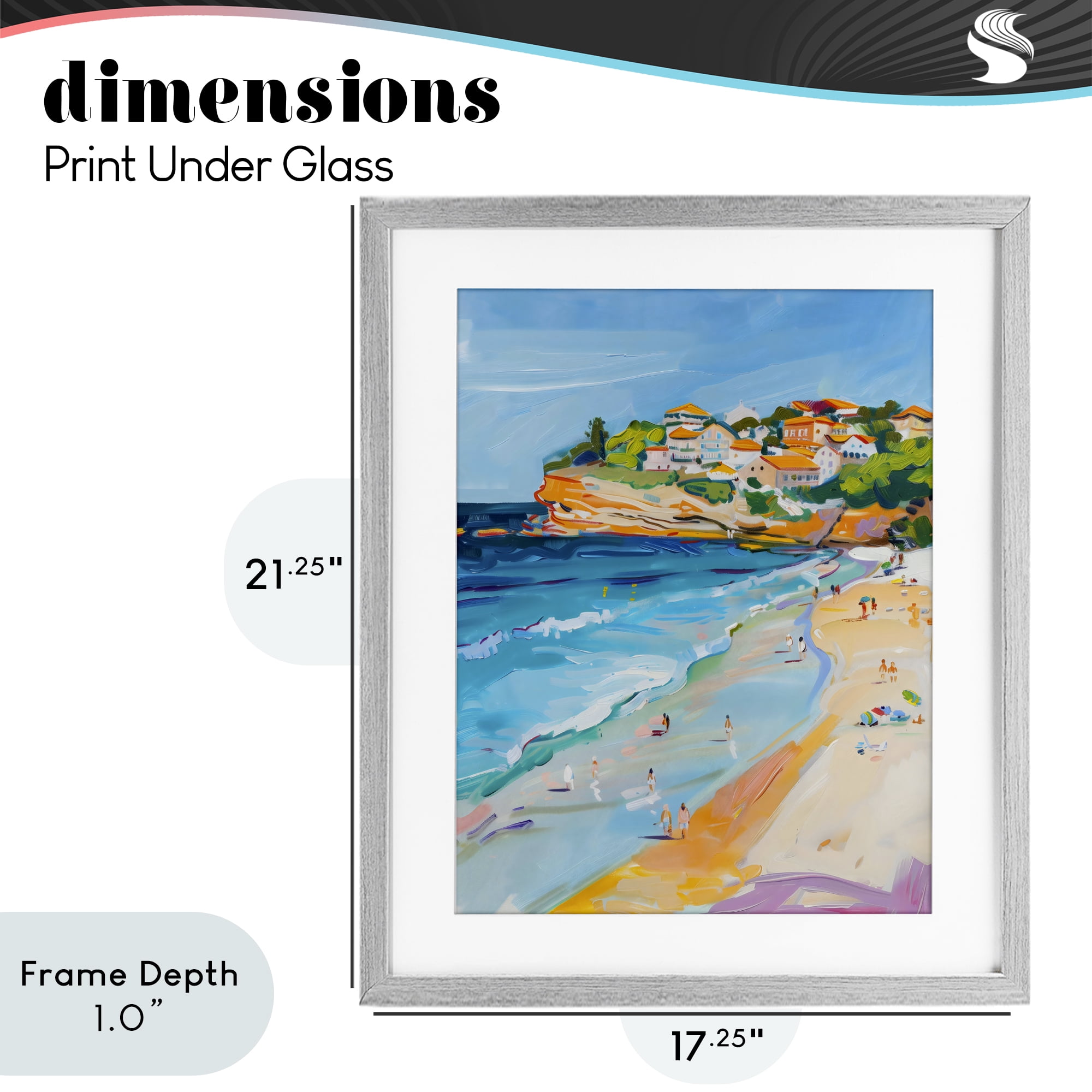 Stupell Industries Bondi Beach Cove Gray Framed Print Under Glass, design by The Prints Vibe
