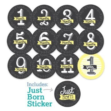 Ulubulu Chalkboard Age Celebration Stickers, 13 Pieces