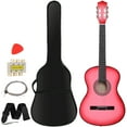 thumbnail image 5 of SuperDeal 38-Inch Round Shoulder Acoustic Guitar Kit 6 Strings Full Size Classic Beginners Children Adults All-Solid Wood with Carrying Case, Strap, Tuner and Pick, Pink, 5 of 17