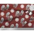 thumbnail image 2 of Soimoi Red Japan Crepe Satin Fabric Floral & Paisley Fabric Prints By Yard 42 Inch Wide, 2 of 3