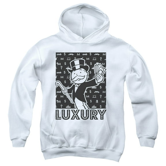 Monopoly Luxury Youth Pullover Hoodie Sweatshirt White