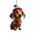 thumbnail image 4 of KCEHTA 2 Pcs Dachshund Christmas Ornaments, Dog Ornaments for Christmas Tree, Dachshund Christmas Decor, Cute 2D Acrylic Dachshund Dog Christmas Tree Hanging Ornaments for Dog Lovers, 4 of 5