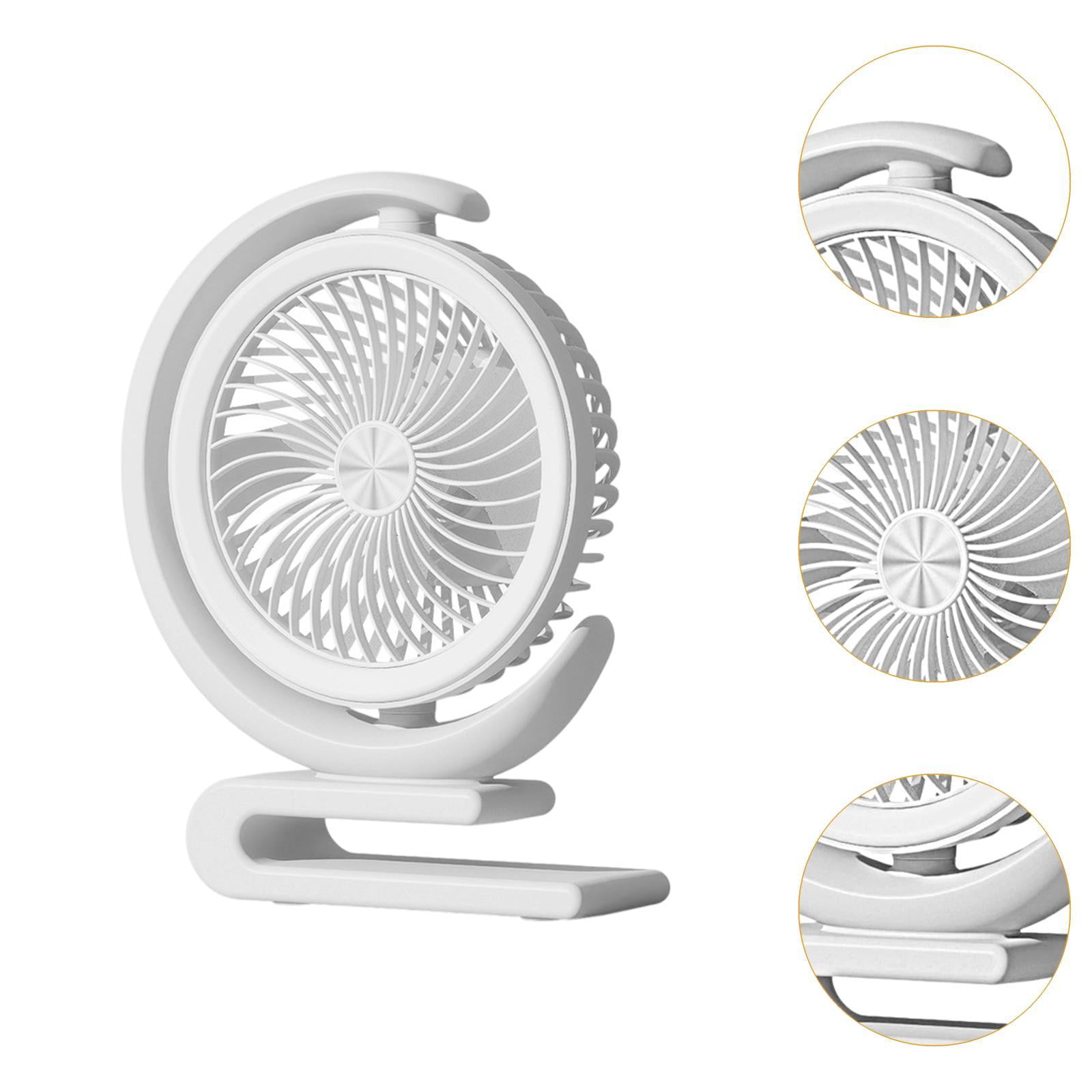 Baoblaze Desktop Fan Portable with Night Light for Dorm Bathroom Kitchen White