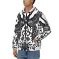 thumbnail image 3 of Kdxio Artistic Black White Peacocks Print Men Hoodies Casual Hoodies for Men with Zip Pockets Full Zip Long Sleeve Sweatshirt Sports Hooded Jacket-X-Large, 3 of 5
