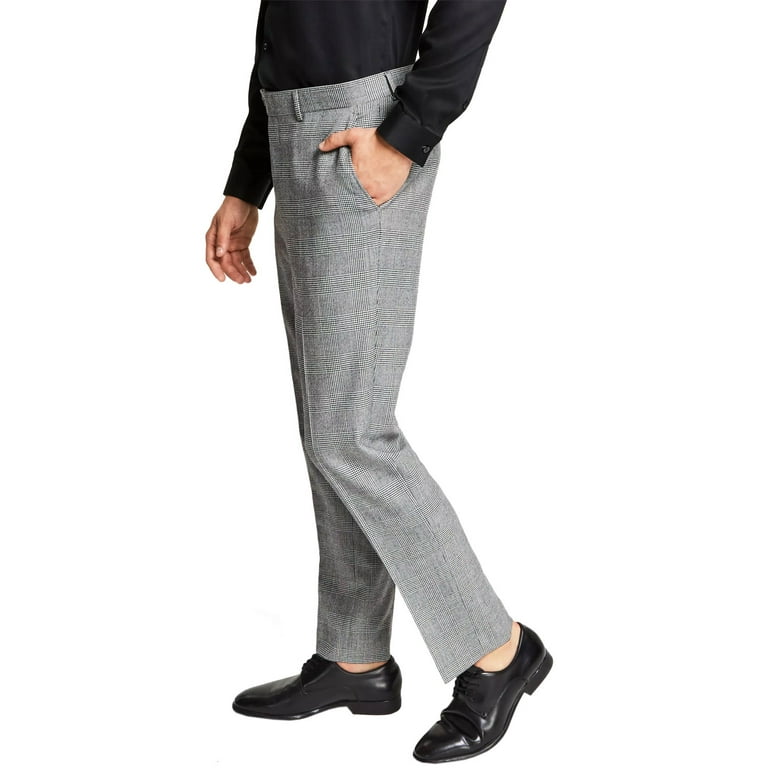Bar III Mens Slim-Fit Plaid Wool Blend Dress Pants 32W x 30L Black/White - NWT - Walmart.com Bar III Mens Slim-Fit Plaid Wool Blend Dress Pants 32W x 30L Black/White - NWT - Walmart.com