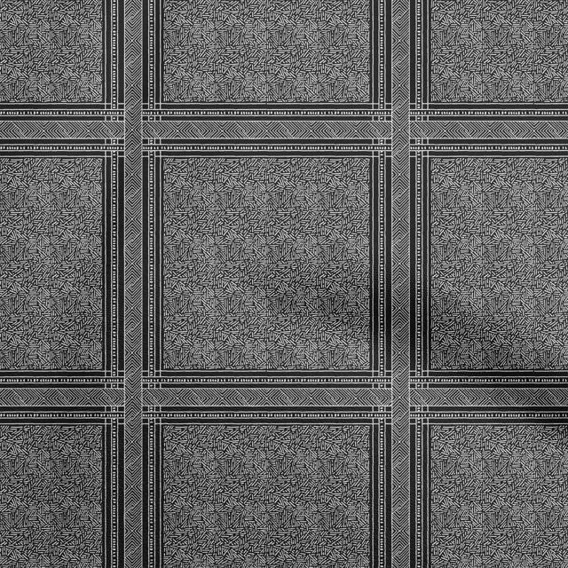 oneOone Viscose Chiffon Black Fabric Geometric Craft Projects Decor Fabric Printed By The Yard 42 Inch Wide