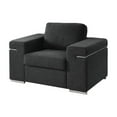 thumbnail image 5 of 45" Gianna Black Linen Fabric Arm Chair, 5 of 5
