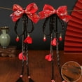 thumbnail image 5 of vnanda New Year Hairpins 1 Pair Girls Hairpins Chinese Style Tassel Plush Ball Fake Braided Hair Bow Decor Anti-slip Festive Photo Prop New Year Hair, 5 of 8