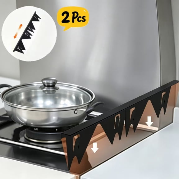 2 Pcs Stainless Steel Stove Gap Covers, Stove Gap Filler, Stove Guard for Kitchen Oven Gap Between Stovetop and Counter, Easy Clean Heat Resistant, Adjustable Length 13.8" to 27.5"(Black)