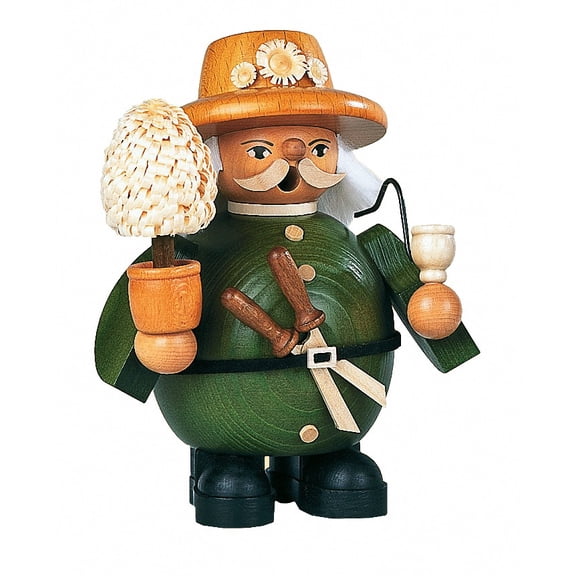 German incense smoker Gardener, height 14 cm / 6 inch, original Erzgebirge by Müller Seiffen
