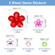 thumbnail image 2 of Uxcell 595 Pcs Pegatinas de Gemas para Manualidades, 5 Hojas de Pegatinas de Gemas Autoadhesivas Brillantes de Flor de Strass, Multicolor, 2 of 5