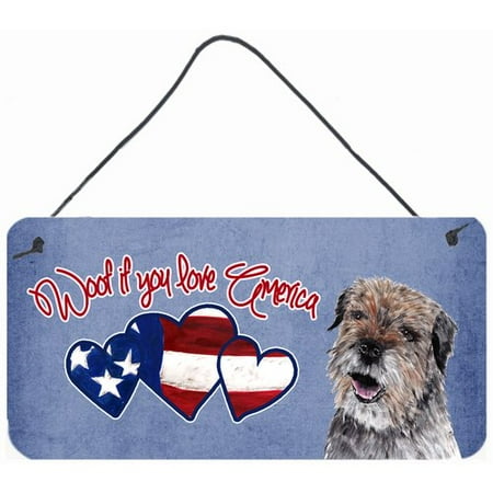 Caroline's Treasures Woof if you love America Border Terrier by Sylvia Corban Painting Print Plaque