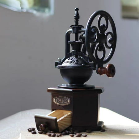 Moulin à café manuel en bois, moulin à café antique avec manivelle en fonte  pour faire du café en maille, décoration, meilleur cadeau, moulin à café  manuel.