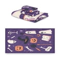 thumbnail image 2 of 3 Piece Bath Towels Set Bath Towel, Hand Towel and Face Towel for Bathroom, Gym, Hotel Halloween Elements with Pumpkin Skull, 2 of 8