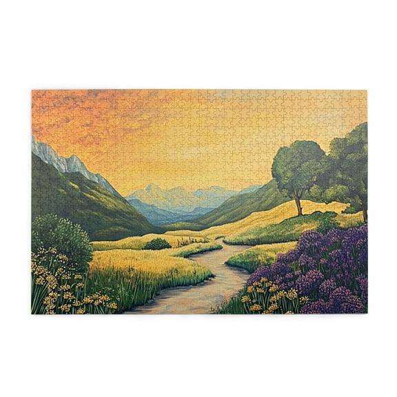 1000 PCS Mountain And Forests Paths 1000 Piece Puzzle For Adults,Stress Relieving Pleasure,1000 Piece Jigsaw Puzzle For Adults Challenging Charm Puzzle For Game Night,Adults Wooden Puzzle