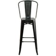 thumbnail image 6 of Merrick Lane Black-Antique Gold 30" High Metal Bar Height Stool with Removable Back for Indoor-Outdoor Use, 6 of 11