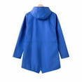thumbnail image 5 of UTSJKR Women's Hooded Raincoat Windproof Jacket Lightweight Anorak Outdoor Long Sleeve Trench Coat Blue XXXL, 5 of 5