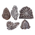 thumbnail image 4 of Hand Carved Textile Printing Block Border Stamps Stamp For Clay Lot Of 5 Pcs, 4 of 4