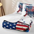 thumbnail image 4 of Homewish USA Flag Baseball Twin Quilt Set, Sport Twin Coverlet Set for Men and Boys, White, 2 Pieces, 1 Comforter and 1 Pillowcase, 4 of 7